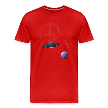 Amas d’étoiles UFO PEACE - T-shirt bio Premium Homme - rouge - Devant - Damien (186cm)