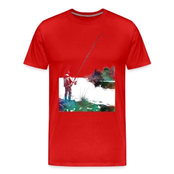 Pêche sportive #fishing - T-shirt bio Premium Homme - rouge - Devant - Damien (186cm)