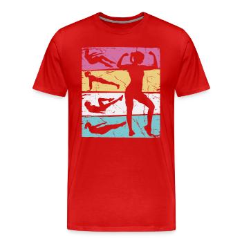 Fille fitness Vintage - T-shirt bio Premium Homme - rouge - Devant - Damien (186cm)