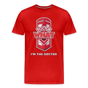 Doctor What - Men's Premium Organic T-Shirt - red - Front - Damien (186cm)