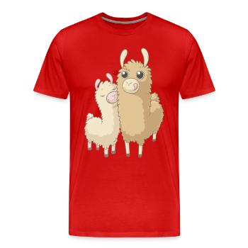 famille alpagas douce - T-shirt bio Premium Homme - rouge - Devant - Damien (186cm)