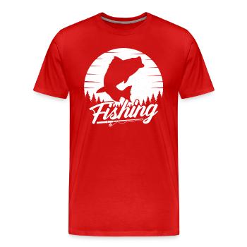 Anglers | Fishermen | Fishing Motif - Men's Premium Organic T-Shirt - red - Front - Damien (186cm)