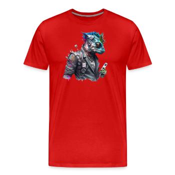 CS Cameleon, animal de la collection Cyber Squad - T-shirt bio Premium Homme - rouge - Devant - Damien (186cm)
