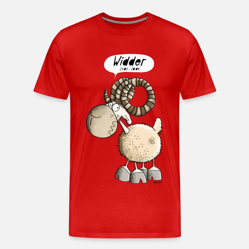 Lustiger Wilder Widder I Sternzeichen Geschenk - Männer Premium Bio T-Shirt - Rot