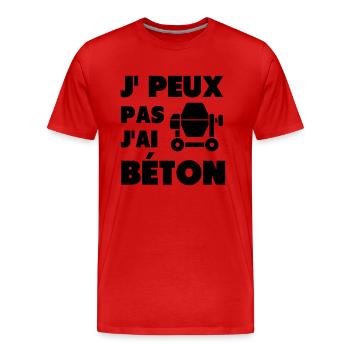 t-shirt humour maçon jai béton cadeau homme - T-shirt bio Premium Homme - rouge - Devant - Damien (186cm)