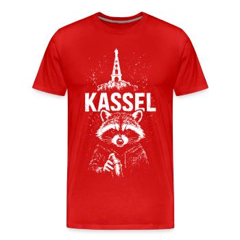 Kassel Hercules Raton laveur Kassel - T-shirt bio Premium Homme - rouge - Devant - Damien (186cm)