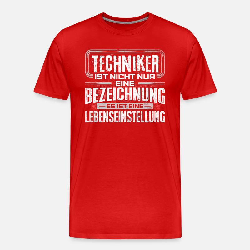 TECHNIKER - Leben - Männer Premium Bio T-Shirt - Rot