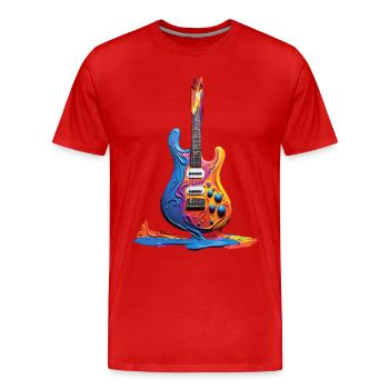 Coole Gitarre schmilzt - Männer Premium Bio T-Shirt - Rot - Vorne - Damien (186cm)