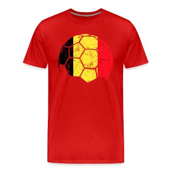 Belgium Soccer Ball Fußball - Männer Premium Bio T-Shirt - Rot - Vorne - Damien (186cm)