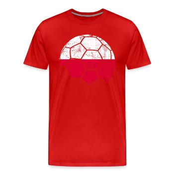 Poland Soccer Ball Fußball - Männer Premium Bio T-Shirt - Rot - Vorne - Damien (186cm)