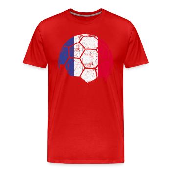 France Soccer Ball Fußball - Männer Premium Bio T-Shirt - Rot - Vorne - Damien (186cm)