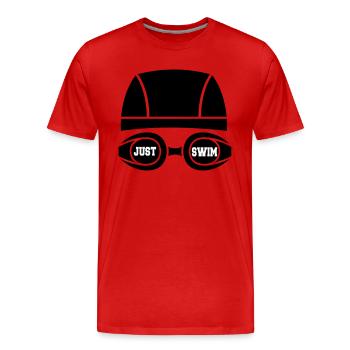 Just swim - Männer Premium Bio T-Shirt - Rot - Vorne - Damien (186cm)