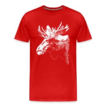 Elch - Moose - Männer Premium Bio T-Shirt - Rot - Vorne - Damien (186cm)