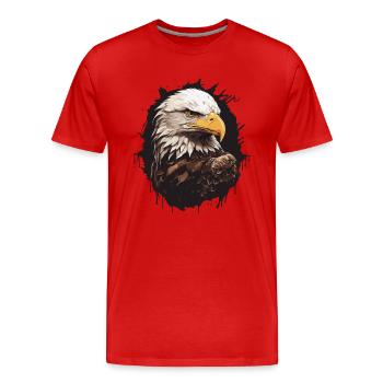 Weisskopfseeadler Portrait - Männer Premium Bio T-Shirt - Rot - Vorne - Damien (186cm)