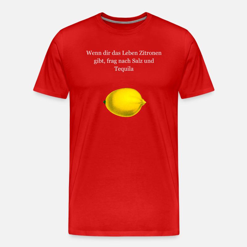 Zitrone - Männer Premium Bio T-Shirt - Rot