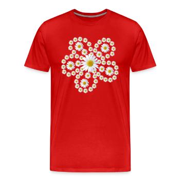 daisies flower floral floral - Men's Premium Organic T-Shirt - red - Front - Damien (186cm)
