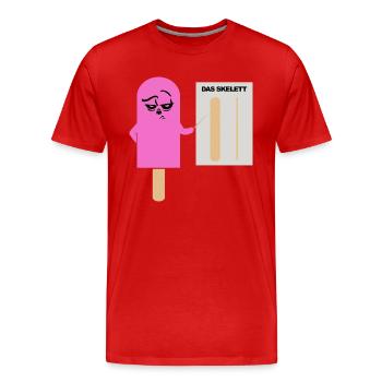 Das Skelett - Eis - Eis am Stil - Eis Anatomie - Männer Premium Bio T-Shirt - Rot - Vorne - Damien (186cm)