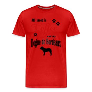 Dogue de Bordeaux Coffee - Men's Premium Organic T-Shirt - red - Front - Damien (186cm)