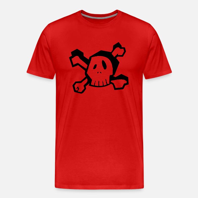 Lustiger Schädel - Männer Premium Bio T-Shirt - Rot