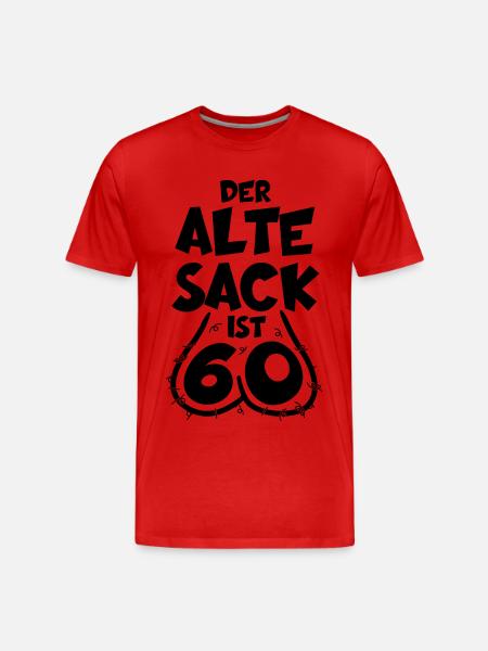 LUSTIG 60 JAHRE ALTER SACK 60. GEBURTSTAG - Männer Premium Bio T-Shirt - Rot