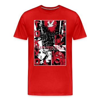 Manga - Männer Premium Bio T-Shirt - Rot - Vorne - Damien (186cm)