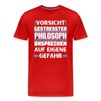 Gestresster Philosoph nicht ansprechen! - Männer Premium Bio T-Shirt - Rot - Vorne - Damien (186cm)