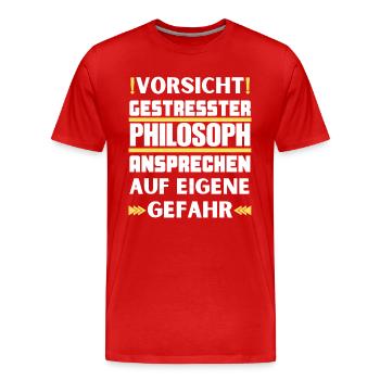 Gestresster Philosoph nicht ansprechen! - Männer Premium Bio T-Shirt - Rot - Vorne - Damien (186cm)