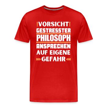 Gestresster Philosoph nicht ansprechen! - Männer Premium Bio T-Shirt - Rot - Vorne - Damien (186cm)