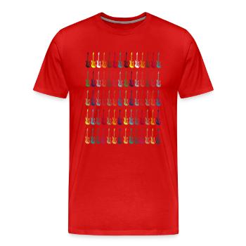 guitare électrique cadeau coloré instrument - T-shirt bio Premium Homme - rouge - Devant - Damien (186cm)