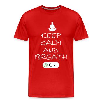 Yoga Namaste Chakra - Männer Premium Bio T-Shirt - Rot - Vorne - Damien (186cm)