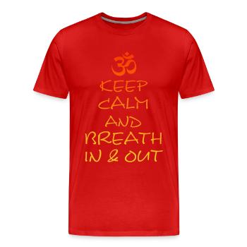 Yoga - Männer Premium Bio T-Shirt - Rot - Vorne - Damien (186cm)
