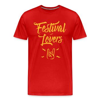 Festival lovers rock - T-shirt bio Premium Homme - rouge - Devant - Damien (186cm)