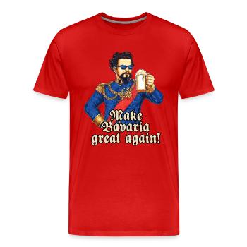 Bavaria great again II - King Ludwig drunk - - Männer Premium Bio T-Shirt - Rot - Vorne - Damien (186cm)
