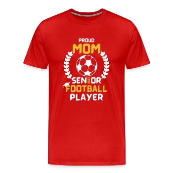 proud mom SENIOR 2023 football player graduation - Men's Premium Organic T-Shirt - red - Front - Damien (186cm)