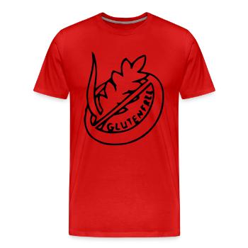 Allergie à la maladie cœliaque sans gluten - T-shirt bio Premium Homme - rouge - Devant - Damien (186cm)