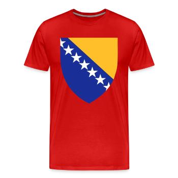 Bosnien und Herzegowina Wappen Flagge - Männer Premium Bio T-Shirt - Rot - Vorne - Damien (186cm)