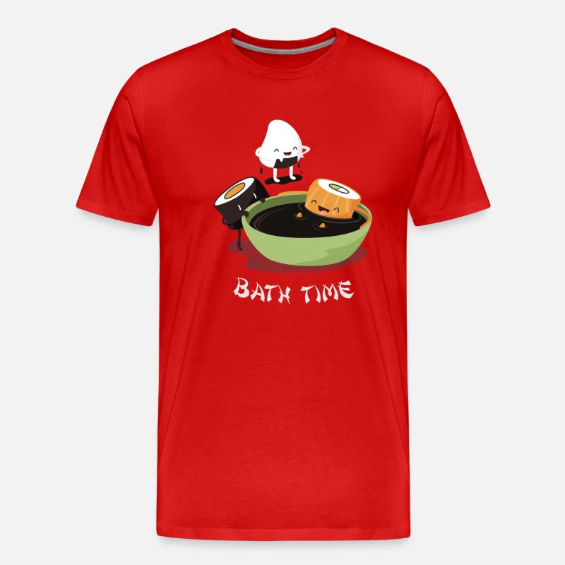 Sushi Bath Time - Männer Premium Bio T-Shirt - Rot