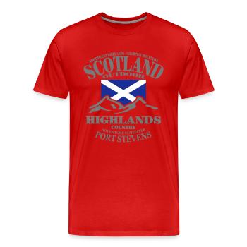 Scotland - Highlands - T-shirt bio Premium Homme - rouge - Devant - Damien (186cm)