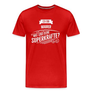 Maurer - Männer Premium Bio T-Shirt - Rot - Vorne - Damien (186cm)