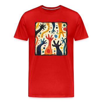 Egalite Gleichwertigkeit aller Menschen - Männer Premium Bio T-Shirt - Rot - Vorne - Damien (186cm)