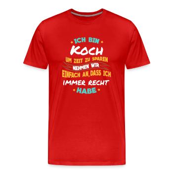 Kochen - Ich bin Koch - Männer Premium Bio T-Shirt - Rot - Vorne - Damien (186cm)