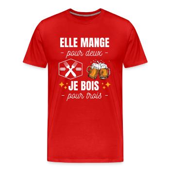 Humour annonce grossesse papa cadeau futur père - T-shirt bio Premium Homme - rouge - Devant - Damien (186cm)