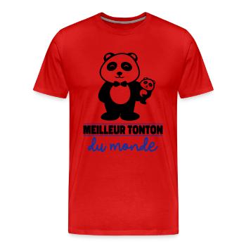 meilleur tonton du monde - T-shirt bio Premium Homme - rouge - Devant - Damien (186cm)