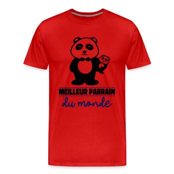 meilleur parrain du monde - T-shirt bio Premium Homme - rouge - Devant - Damien (186cm)
