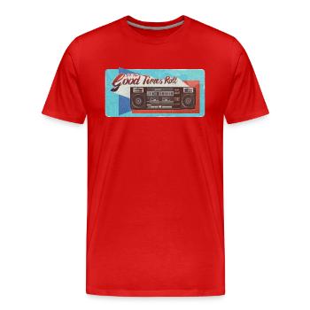 Let the good time roll - Men's Premium Organic T-Shirt - red - Front - Damien (186cm)