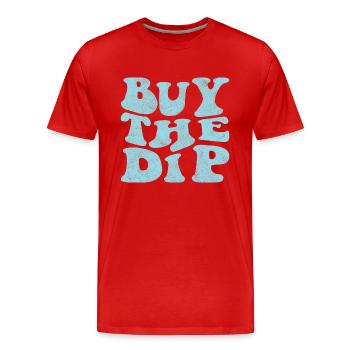 Achetez la trempette! Rétro bleu clair - T-shirt bio Premium Homme - rouge - Devant - Damien (186cm)