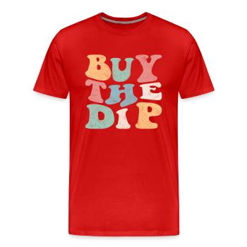 Achetez la trempette! rétro coloré - T-shirt bio Premium Homme - rouge - Devant - Damien (186cm)