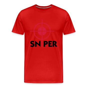 Je suis un tireur d élite - T-shirt bio Premium Homme - rouge - Devant - Damien (186cm)