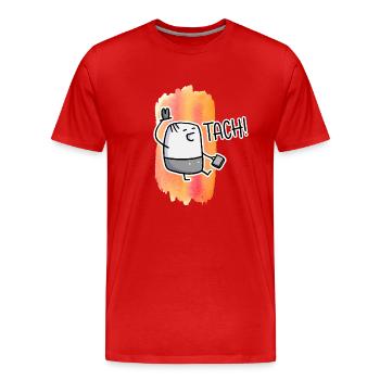 Tach! - T-shirt bio Premium Homme - rouge - Devant - Damien (186cm)