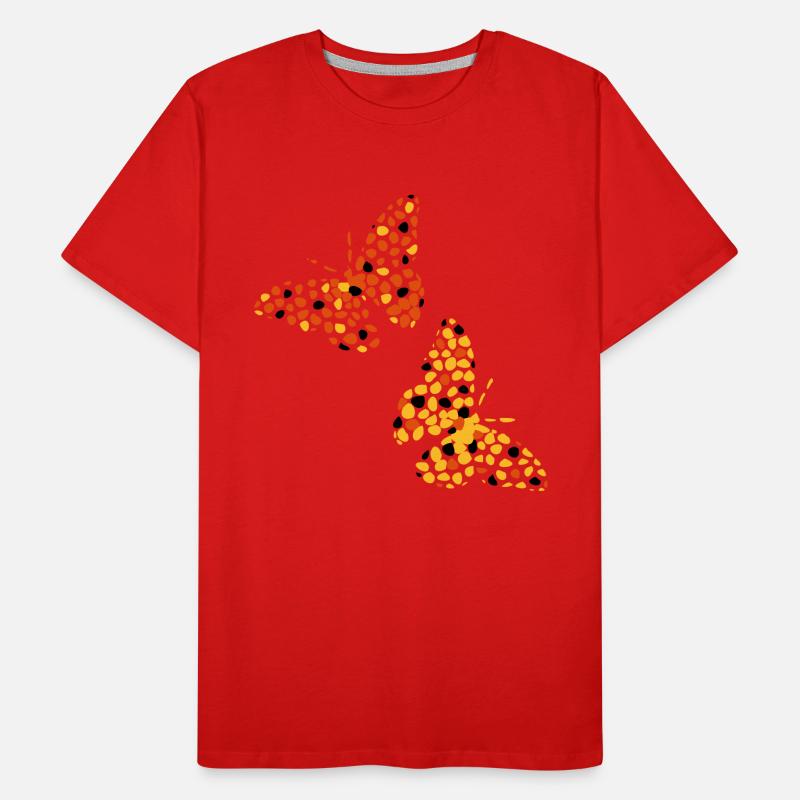 Conception de papillon de 3 couleurs T-shirt bio Premium Homme
